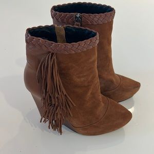 Fringe Heeled Booties